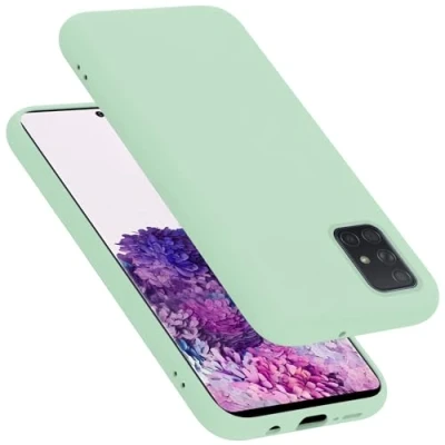 Abbildung von Cadorabo Hülle kompatibel mit Samsung Galaxy A71 4G Silikon Handyhülle für Case aus flüssigem stoßfeste dünne TPU Schutzhülle Liquid HELL GRÜN
