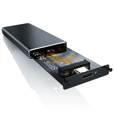 Abbildung von CSL M.2 Festplattengehäuse mit 10 Gbps Übertragung, unterstützt NVMe SSD (2230, 2242, 2260, 2280) USB A zu C Kabel, Untersützt UASP