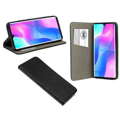 Abbildung von cofi1453® Buch Tasche Smart kompatibel mit XIAOMI MI Note 10 LITE Handy Hülle Etui Brieftasche Schutzhülle Standfunktion, Kartenfach Schwarz