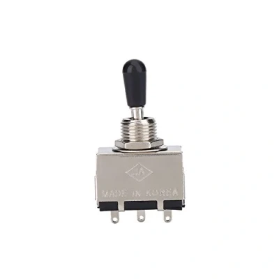 Abbildung von Dilwe Gitarren 3 Wege Wahlschalter, Metall Toggle Kippschalter mit Tip Knob Ersatzteil für LP Style E Gitarre