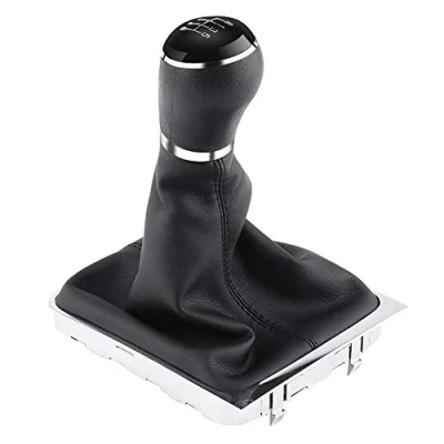 Abbildung von Schaltknauf, 6 Gang Schaltknauf + Gamaschenmanschette Für Passat B7 2011 2012 Schaltknaufkopf aus Kunststoff