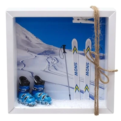 Abbildung von ZauberDeko Geldgeschenk Verpackung Skiurlaub Skischuhe Ski Winterurlaub Geldverpackung Weihnachten Gutschein