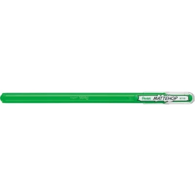 Abbildung von Pentel K110 VDX Mattehop Gel Tintenroller mit hochdeckender Tinte in mattem Finish, Modell Kappe, 1 Stück, grün