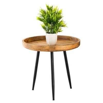 Abbildung von Amago home Couchtisch rund ø55/60/65/75cm Beistelltisch Industrie Style Metall Gestell Farbe Vancouver ø 50cm