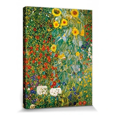 Abbildung von 1art1 Gustav Klimt Poster Bauerngarten Mit Sonnenblumen, 1905 06 Bilder Leinwand Bild Auf Keilrahmen XXL Wandbild Kunstdruck Als Leinwandbild 40x30 cm