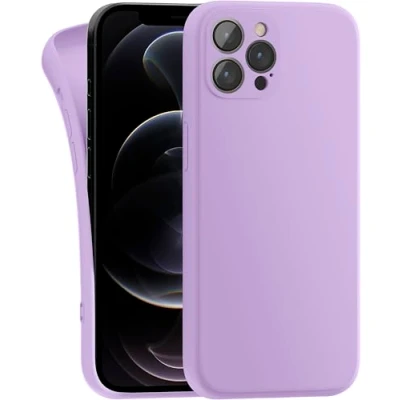 Abbildung von MyGadget Silikon Hülle Kompatibel mit Apple iPhone 12 Pro robuste Handyhülle TPU Case Slim Silikonhülle Back Cover Kratzfest Schutzhülle Matt Lila