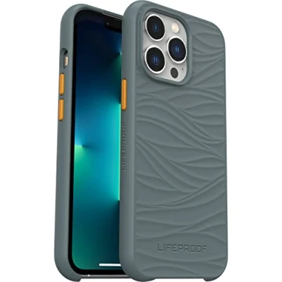 Abbildung von LifeProof Wake Hülle für iPhone 13 Pro, stoßfest, Sturzschutz bis 2 Meter, schlanke schützende Hülle, Nachhaltig hergestellt aus recyceltem Ozeanplastik, Grau