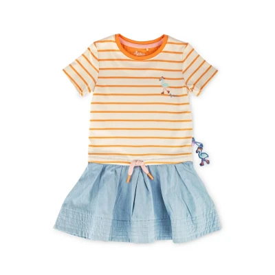 Abbildung von sigikid WILD Flamingo Jerseykleid für Kinder, Größe: 110, Creme orange blau