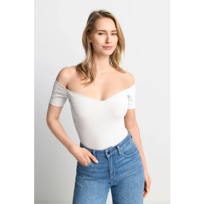Abbildung von Rich &amp; Royal T Shirt, Off Shoulder, gerippt