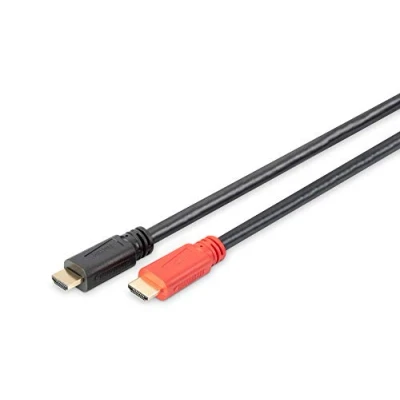 Abbildung von DIGITUS HDMI High Speed Anschlusskabel, Typ A, m/ amp. St/St, 15.0m, Full HD, CE Vergoldete Kontakte Schwarz