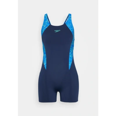 Abbildung von Speedo Damen Hyperboom Legsuit Schnell trocknend Training Fitness Chlorbeständig Schwimmbekleidung, Lagoon Blue/Celeste, 34