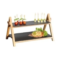 Abbildung von Kesper Etagere, Schiefer, Bambus
