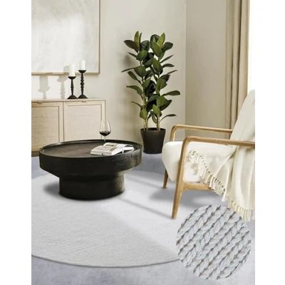Abbildung von Villeroy &amp; Boch Teppich &quot;Francois&quot;, rund, Handgewebt, Wolle, Natur, Wohnzimmer, Schlafzimmer, Boho, Skandi