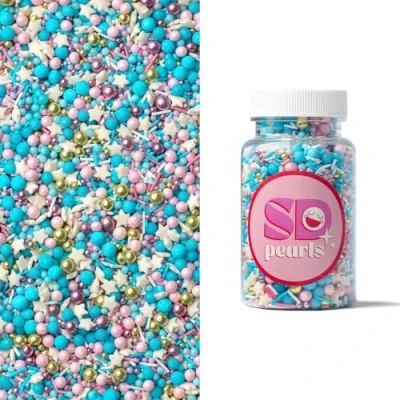 Abbildung von SD Pearls Zuckerstreusel,Bunter Streuselmix,Streudekor für Torten,Cupcakes,Zuckerwatte,Cake Pops und Desserts Zuckerstreusel Babypartys,Kindergeburtstagsfeiern (Mix „Zuckerwatte“, 100g)