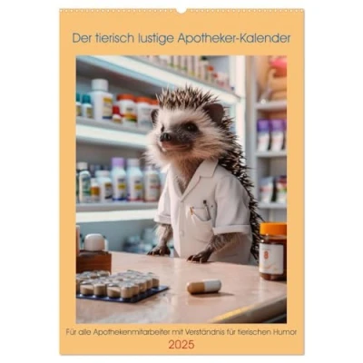 Abbildung von Der tierisch lustige Apotheker Kalender (Wandkalender 2025 DIN A2 hoch), CALVENDO Monatskalender