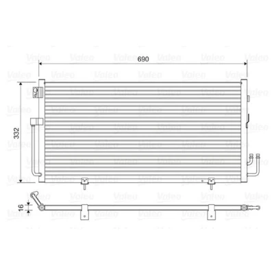 Abbildung von VALEO 814063 Klimakondensator ohne Trockner Aluminium 332 SUBARU: Impreza II Limousine, Kombi