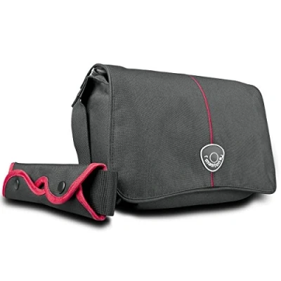 Abbildung von Mantona Cool Bag SLR Kameratasche (Messenger Bag, Universaltasche) schwarz/rot