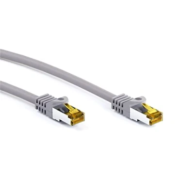 Abbildung von Goobay 91666 RJ45 Patchkabel CAT 6A S/FTP (PiMF) mit 7 Rohkabel / 500 MHz Netzwerkkabel Internetkabel RJ 45 Stecker LAN Kabel Grau 25m