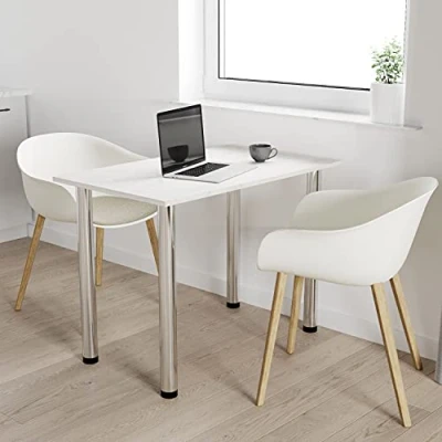 Abbildung von AKKE mikon 60x40 Esszimmertisch Esstisch Tisch mit Chrombeinen Küchentisch Bürotisch White Craft