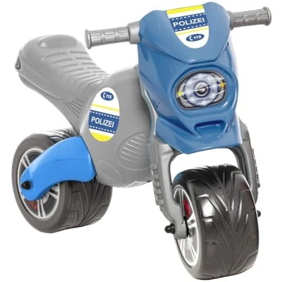 Abbildung von Dohany Rutschmotorrad Rutscher Motorrad Fahrzeug Cross 8 Polizei Laufrad Lauflernrad blau, Belastbarkeit 50 kg