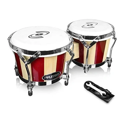 Abbildung von Pyle Bongo Trommel Kinder &amp; Erwachsene Hand Drum, Handtrommel für Trommel, Bongos zum trommeln, Handgemachte Percussion Schlagzeug aus Holz, Handtrommeln, Leicht Hochwertig