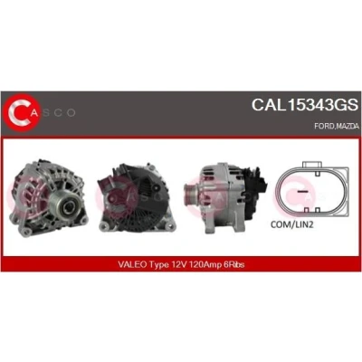 Abbildung von CASCO CAL10124AS Lichtmaschine 12V 120A VOLKSWAGEN: Golf 3, 4 Cabrio, Vento, SEAT: Alhambra I, Ibiza 2, Cordoba I Vario, FORD: Galaxy Mk1 MPV