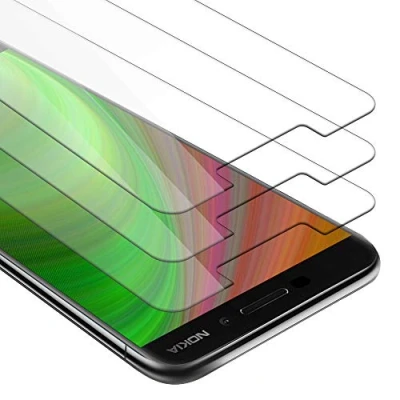 Abbildung von Cadorabo 3x Panzer Schutz Glas für Nokia 6,1 3 Stück Schutzfolie in Ultra Klar Hüllen freundlich Gehärtetes (Tempered) Dipslayschutz Folie 9H Härte Anti Kratzer
