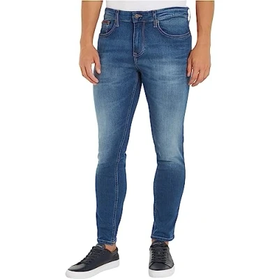 Abbildung von Tommy Jeans Herren Hose Austin Slim Tapered mit Stretch, Blau (Wilson Mid Blue Stretch), 38W/34L