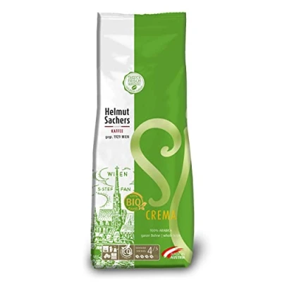 Abbildung von Helmut Sachers Kaffee BIO Crema, Intensität 4/5, 100% Arabica, ganze Kaffeebohnen, 500g