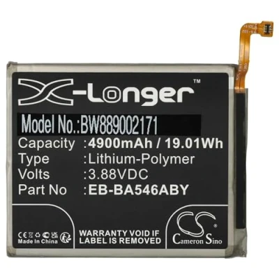 Abbildung von vhbw Akku kompatibel mit Samsung Galaxy A34 5G 2023, A54 5G, 2023 Handy Smartphone Telefon (4900 mAh, 3,88 V, Li Polymer)