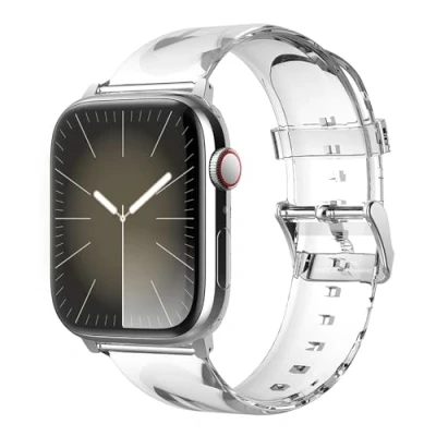 Abbildung von elago Clear Band Kompatibel mit Apple Watch 10/9/8/SE2/7/SE/6/5/4 und Ultra 2/Ultra [49/46/45/44/41/40/38/39mm], Transparentes Smartwatch Ersatzband