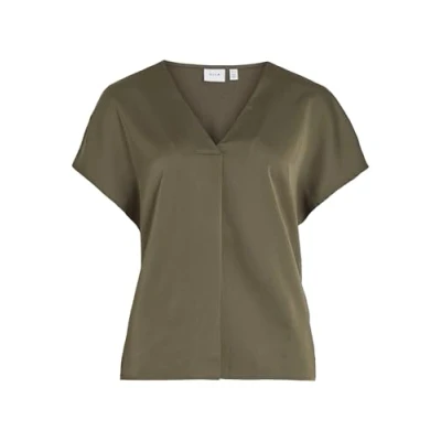 Abbildung von Vila V Shirt &quot;VIELLETTE NECK S/S SATIN TOP NOOS&quot;