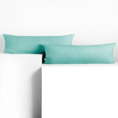 Abbildung von DecoKing 2 Kissenbezüge 40x145 cm Jersey Baumwolle Reißverschluss helltürkis Amber