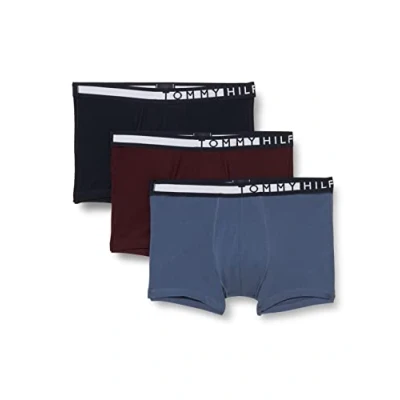 Abbildung von Tommy Hilfiger Trunk 3 PACK Panties, Herren, Größe: Medium, Des sky/bold blu/light cast