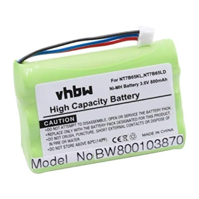 Abbildung von vhbw 1x Akku kompatibel mit Avaya WT9620, 20DT schnurlos Festnetz Telefon (800 mAh, 3,6 V, NiMH)