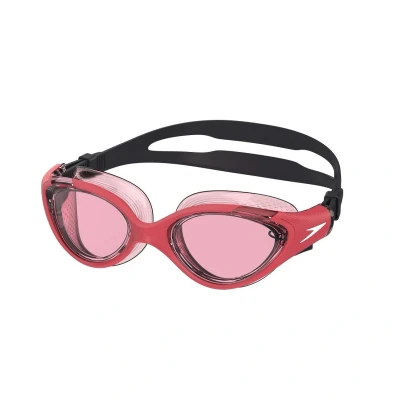 Abbildung von Speedo Biofuse 2.0 Swimming Goggles Female Design Patented Adjust Mechanism Anti Fog Leak Comfort Fit Schwimmbrille für Damen, Raspberry Fill/Vermillion Swim In Style, One Size