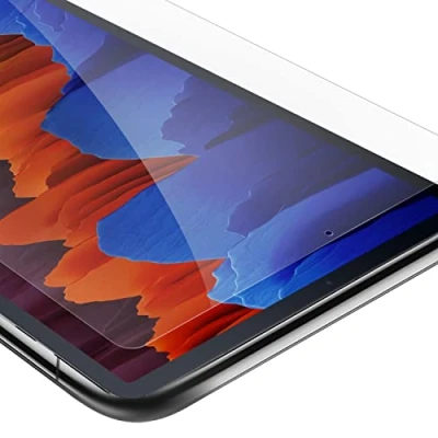 Abbildung von Cadorabo Tablet Panzer Schutz Glas für Samsung Galaxy Tab S7 FE / Plus (12.4 Zoll) Schutzfolie in Ultra Klar Hüllen freundlich Gehärtetes (Tempered) Dipslayschutz Folie 9H Anti Kratzer