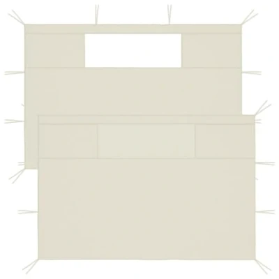 Abbildung von vidaXL Pavillonseitenteil Pavillon Seitenwände mit Fenstern 2 Stk. Creme