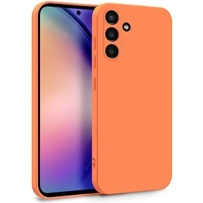 Abbildung von MyGadget Hülle für Samsung Galaxy A54 5G Zweilagige Handyhülle mit Kameraschutz Cover Innenfutter &amp; Silikon außen Orange