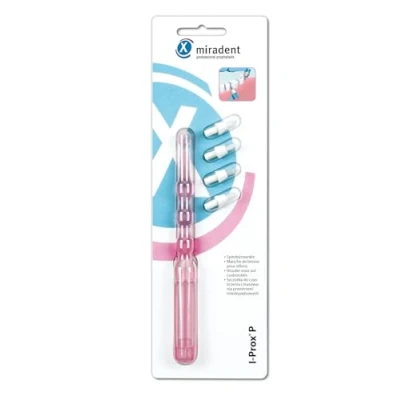 Abbildung von I Prox P Set pink transparent 1 Halter, 4 Bürsten