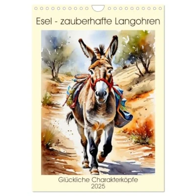 Abbildung von Esel zauberhafte Langohren (Wandkalender 2025 DIN A4 hoch), CALVENDO Monatskalender