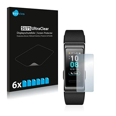 Abbildung von Savvies 6 Stück Schutzfolie für Huawei Band 3 Pro Displayschutz Folie Ultra Transparent