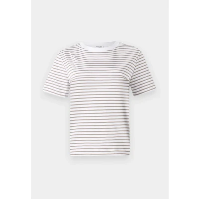 Abbildung von Selected Femme Slfessential Striped BOXY TEE Tshirt print, Damen, Größe: 34, Greige
