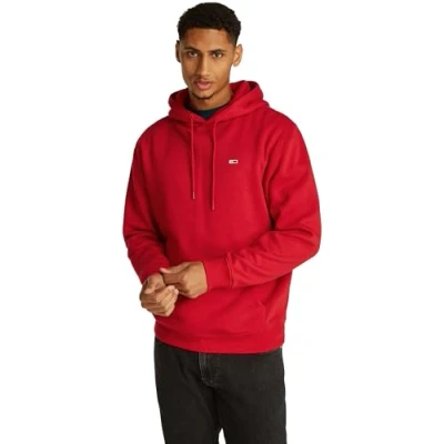 Abbildung von Tommy Jeans FLAG Hoodie Sweatshirt, Herren, Größe: 44, Red hot