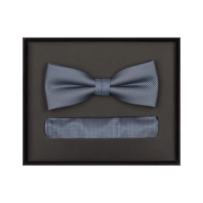 Abbildung von VENTI Fliege + Einstecktuch Set Strucktur rauchblau Gr.