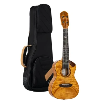Abbildung von Ortega Guitars Konzert Ukulele elektro akustisch Elite Series inklusive Gigbag Solid Quilted Maple (RUET QMA)