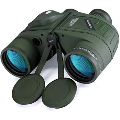 Abbildung von 10x50 Marine Fernglas,Fernglas mit Nachtsicht Entfernungsmesser und Kompass, für Wassersport Enthusiasten Hobbysegler, inklusive Bereitschaftstasche, Staubschutzkappen Trageriemen