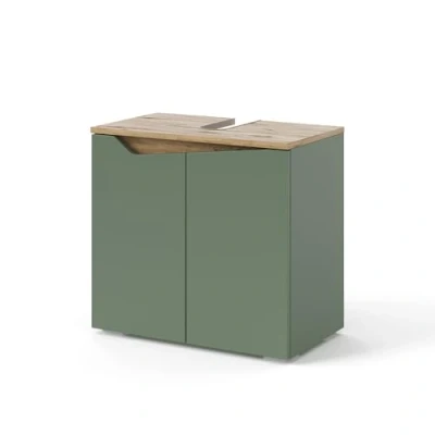 Abbildung von Vicco Waschbeckenunterschrank Marelle, Grün/Anthrazit, 60 x 57.5 cm mit 2 Türen