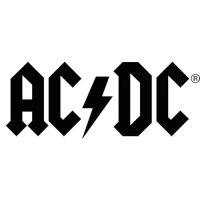 Abbildung von AC/DC Logo Aufkleber Sticker Angus Rock Metal Heavy ca. 16x7 cm schwarz