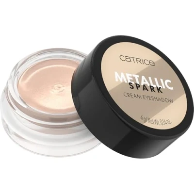 Abbildung von Catrice Metallic Spark Cream Eyeshadow, Lidschatten, Nr. 010, Nude, langanhaltend, Expressergebnis, hochpigmentiert, vegan, ohne Mikroplastikpartikel, Nanopartikel frei, Parfüm, 1er Pack (4g)